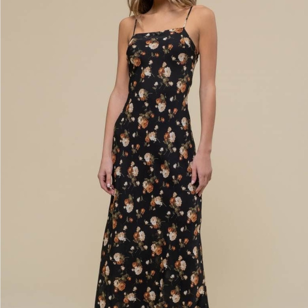 The Workshop Floral Black Maxi Dress Size S
